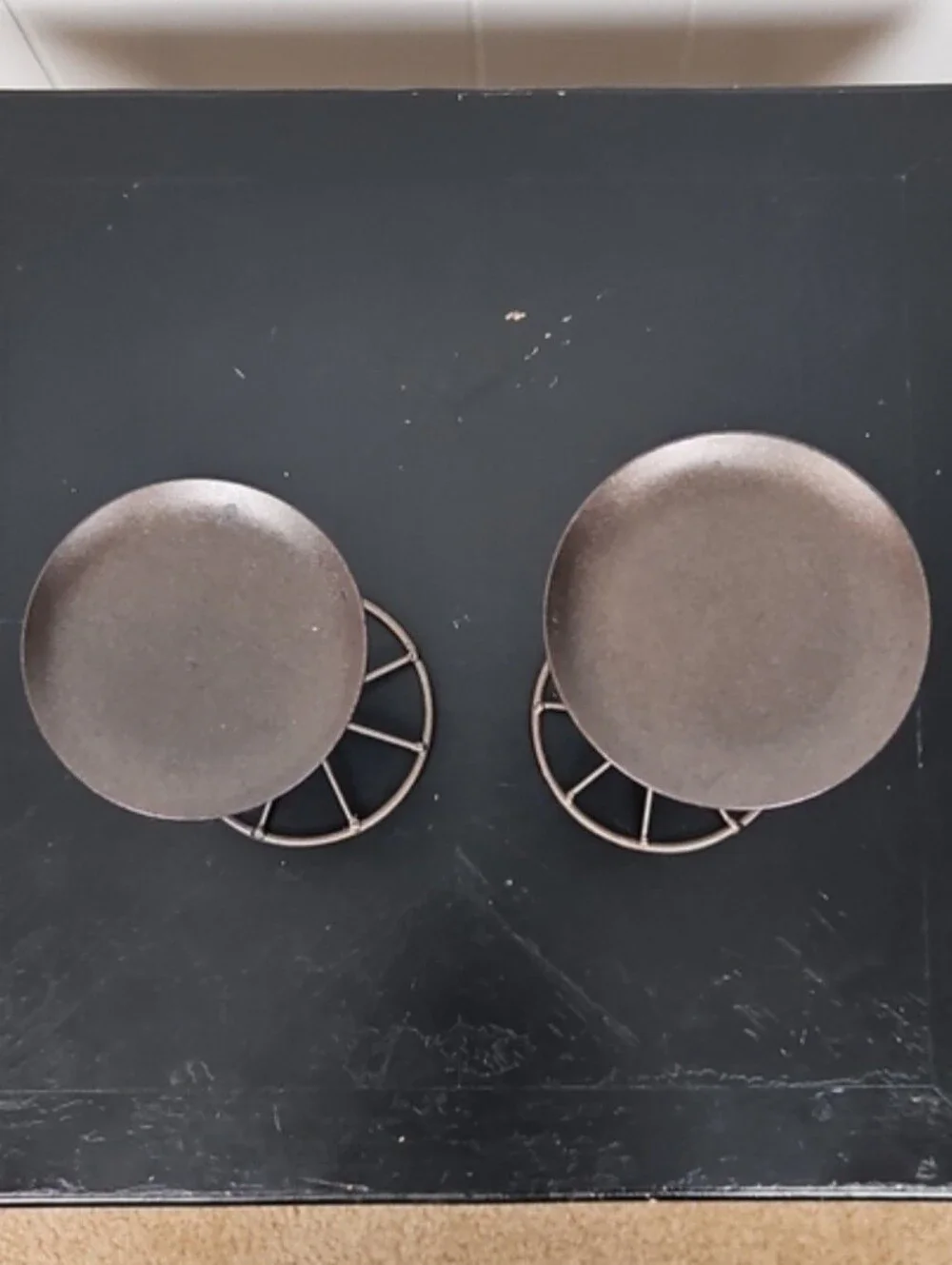 Pair of Pillar Twisted Wire Metal Candle Holders